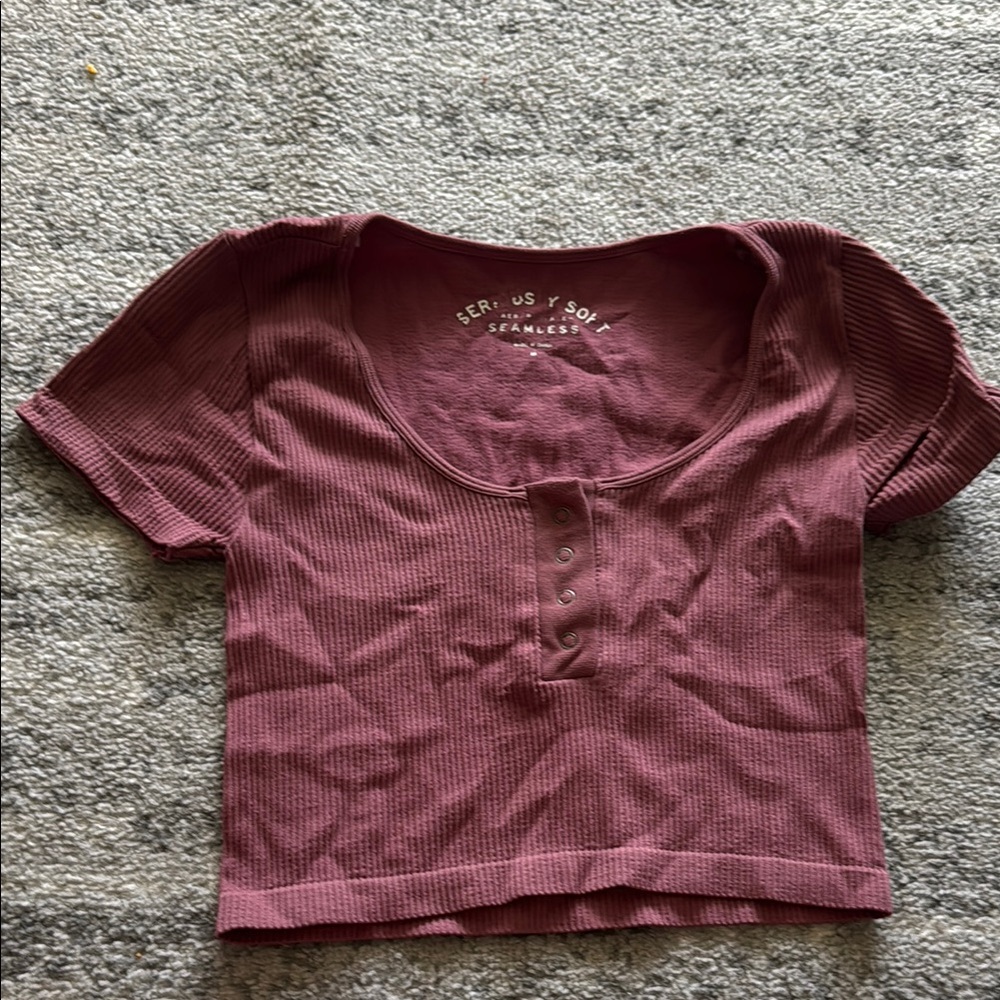 Seamless Mauve Ribbed Crop Top